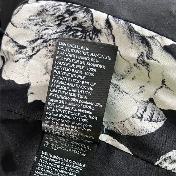 WHBM • NWT Black Fur-Collar Pea Coat - Picture 9 of 10